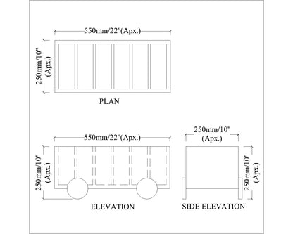 Magazine Holder, Wooden Box with Separate sections for magazine/Books, Magazine Holder - VT525