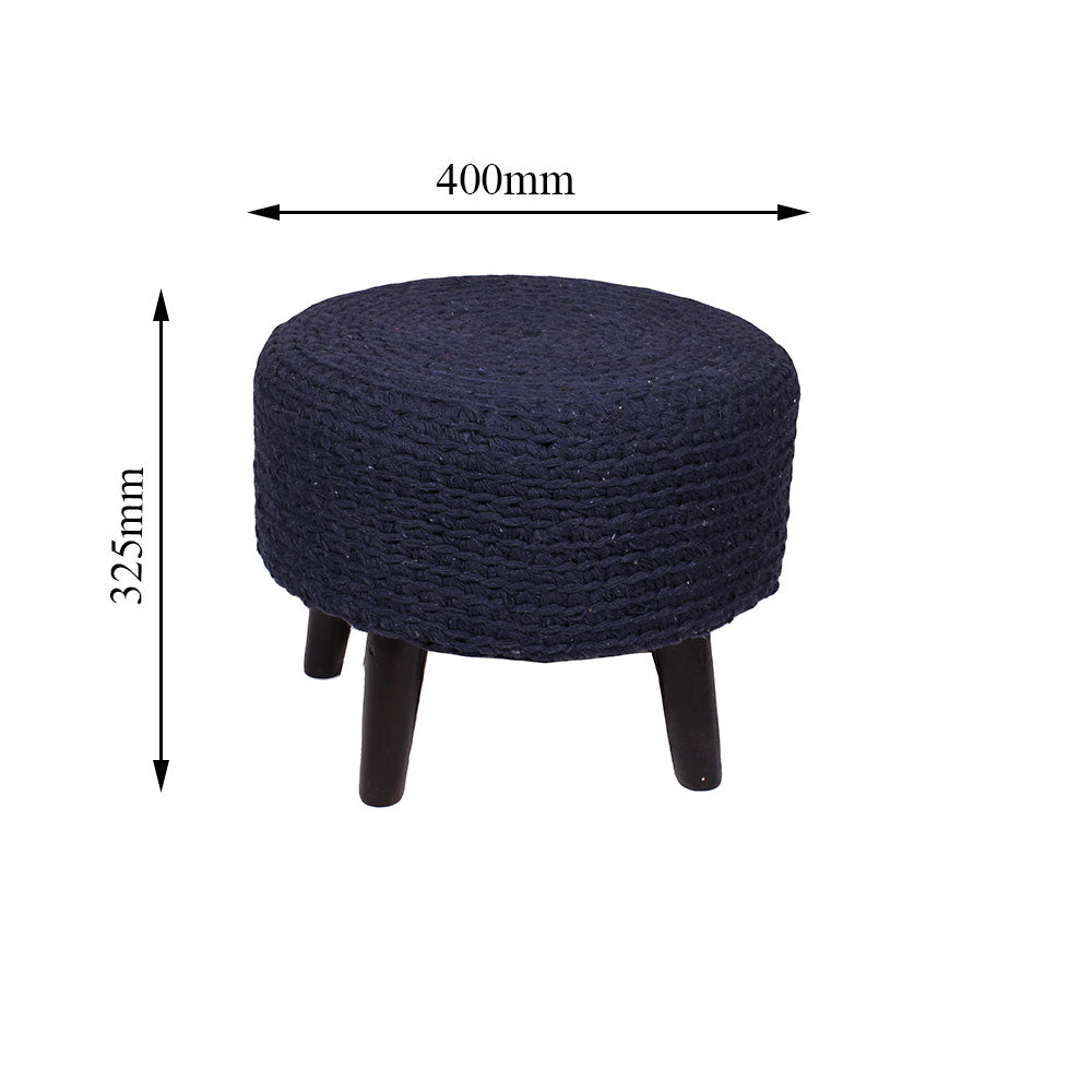 Foot Stool, Blue Foot Stool, Foot Stool With Wooden Legs, Foot Stool - VT - 6051