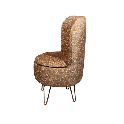 Chair, Brown & Golden Chair, Chair with Metal Legs, Chair- VT - 6052