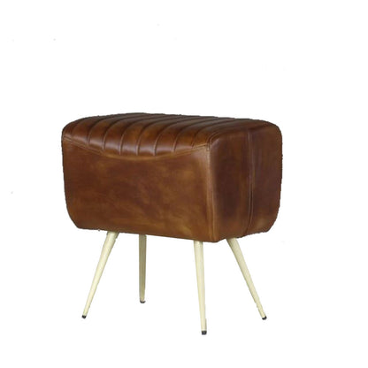 Seating Stool, Brown Seating Stool, Seating Stool with Wooden Legs, Seating Stool- VT6057