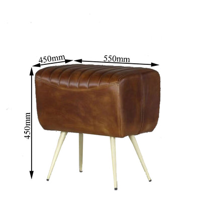 Seating Stool, Brown Seating Stool, Seating Stool with Wooden Legs, Seating Stool- VT6057