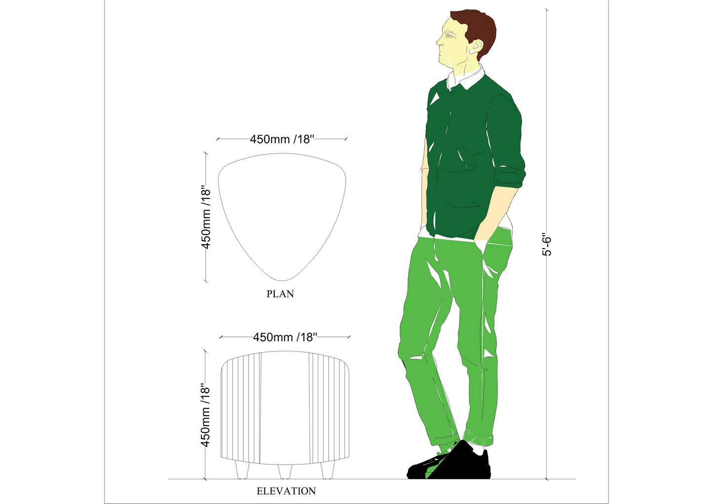 Ottomans, Ottomans in Blue Color, Ottomans with Wooden Legs, Ottomans - VT6063