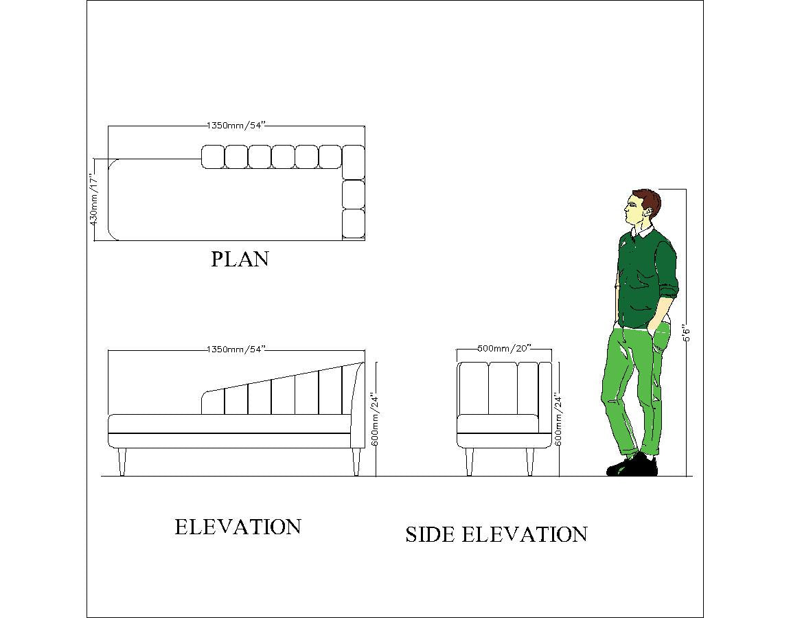 Chaise, 2 Seater Chaise, Red Color Chaise, Chaise with Wooden Leg, Chaise - VT6064
