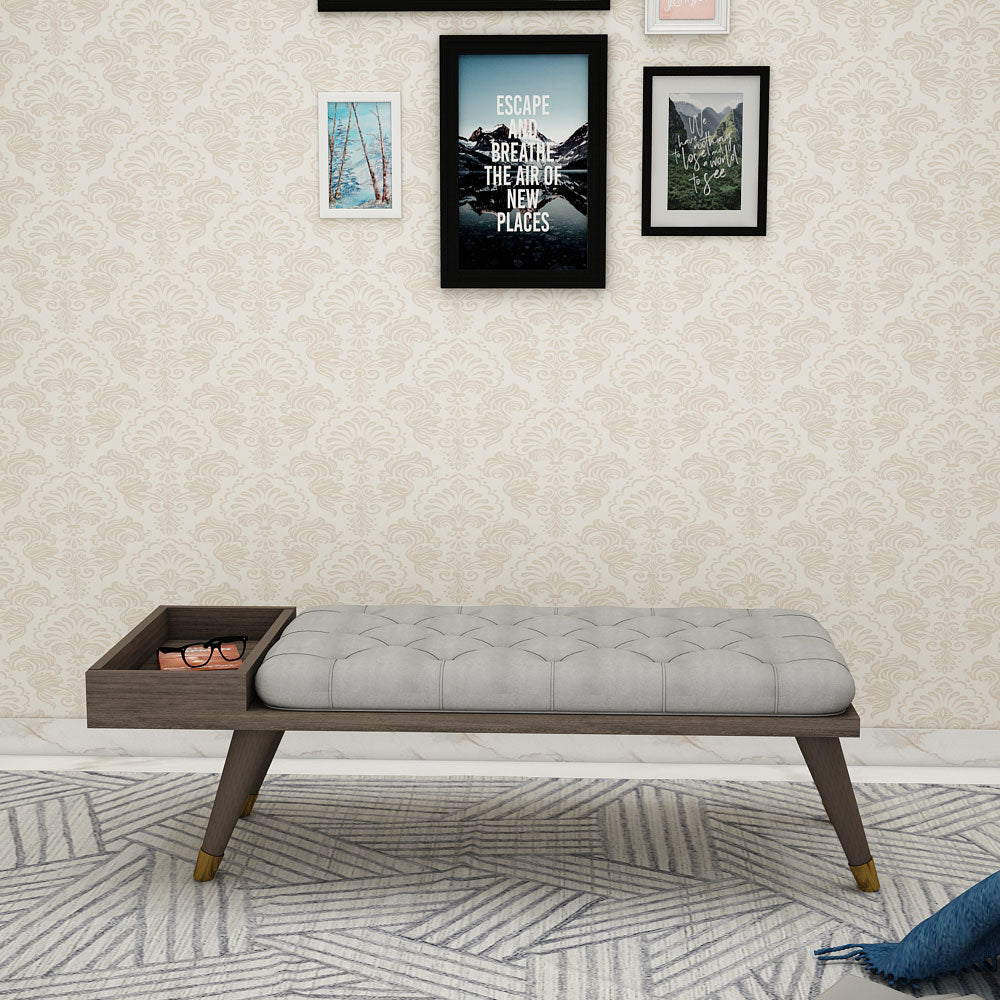 Seating Bench, Seating bench in Wood & Grey color Seating Bench for Living Room- VT6067