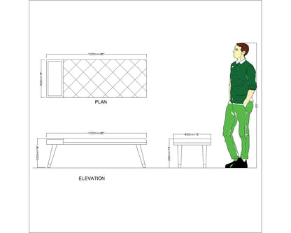 Seating Bench, Seating Bench in Wood & Grey Color, Seating Bench for Living Room, Seating Bench - VT6067