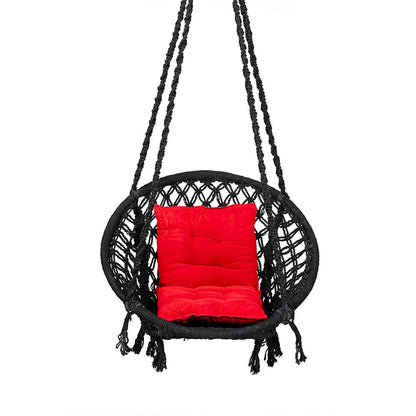 SWING, Swing in Black Color, Swing with 1 Rod, Swing with 2 S Hook, Swing with Square Cushion, Swing with Chain, Swing - VT6076