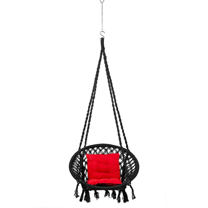 SWING, Swing in Black Color, Swing with 1 Rod, Swing with 2 S Hook, Swing with Square Cushion, Swing with Chain, Swing - VT6076