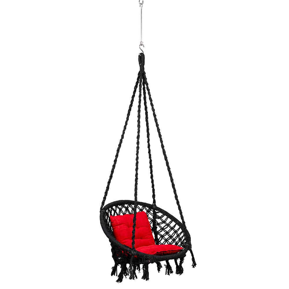 SWING, Swing in Black Color, Swing with 1 Rod, Swing with 2 S Hook, Swing with Square Cushion, Swing with Chain, Swing - VT6076