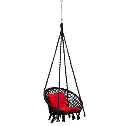 SWING, Swing in Black Color, Swing with 1 Rod, Swing with 2 S Hook, Swing with Square Cushion, Swing with Chain, Swing - VT6076