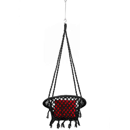 SWING, Swing in Black Color, Swing with 1 Rod, Swing with 2 S Hook, Swing with Square Cushion, Swing with Chain, Swing - VT6076