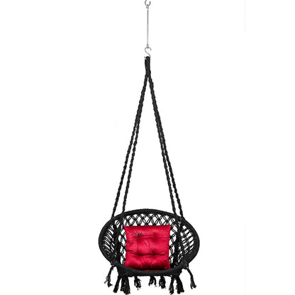 SWING, Swing in Black Color, Swing with 1 Rod, Swing with 2 S Hook, Swing with Square Cushion, Swing with Chain, Swing - VT6077