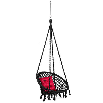 SWING, Swing in Black Color, Swing with 1 Rod, Swing with 2 S Hook, Swing with Square Cushion, Swing with Chain, Swing - VT6077