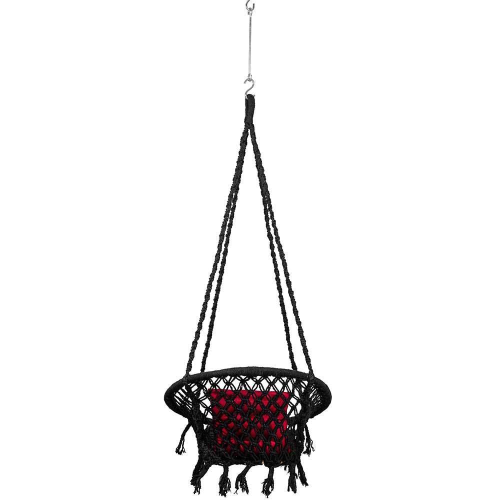 SWING, Swing in Black Color, Swing with 1 Rod, Swing with 2 S Hook, Swing with Square Cushion, Swing with Chain, Swing - VT6077