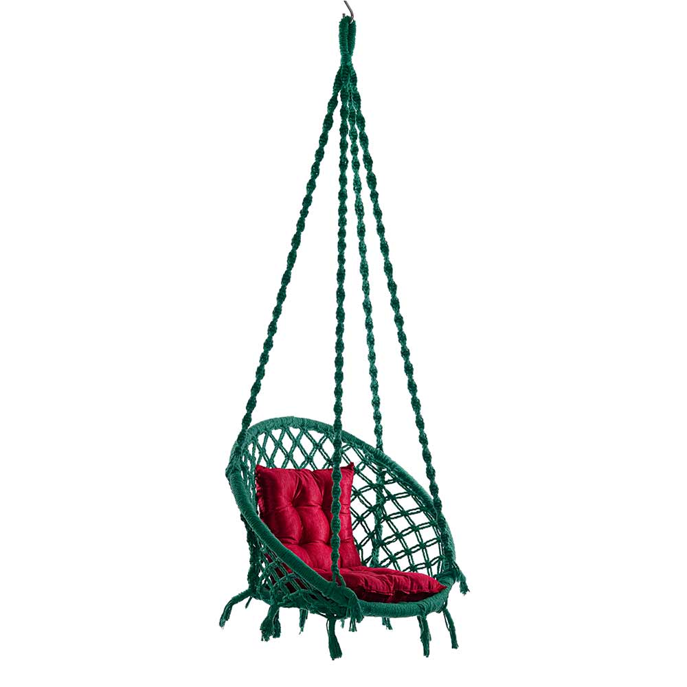 SWING, Swing in Green Color, Swing with 1 Rod, Swing with 2 S Hook, Swing with Square Cushion, Swing with Chain, Swing - VT6080