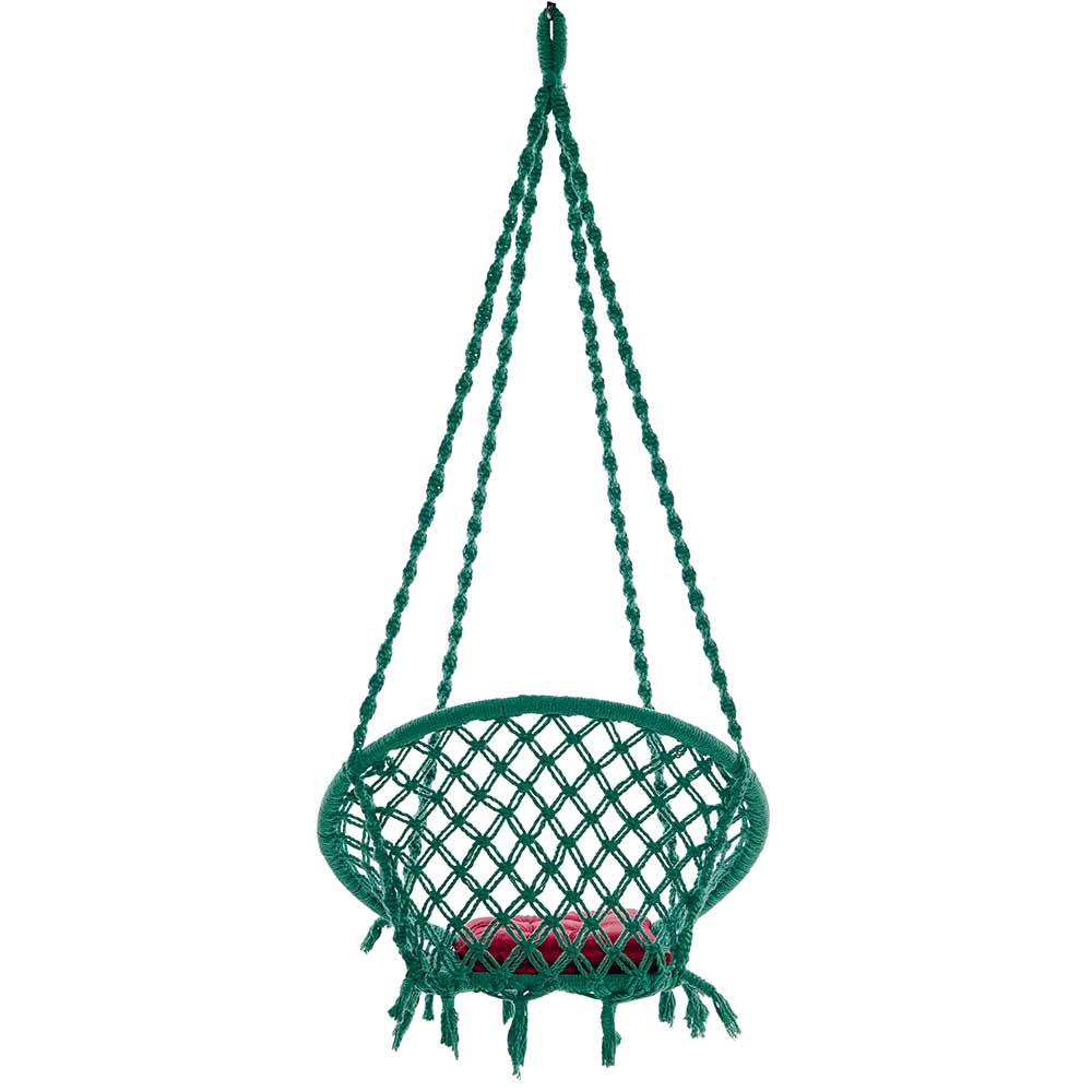 SWING, Swing in Green Color, Swing with 1 Rod, Swing with 2 S Hook, Swing with Square Cushion, Swing with Chain, Swing - VT6081