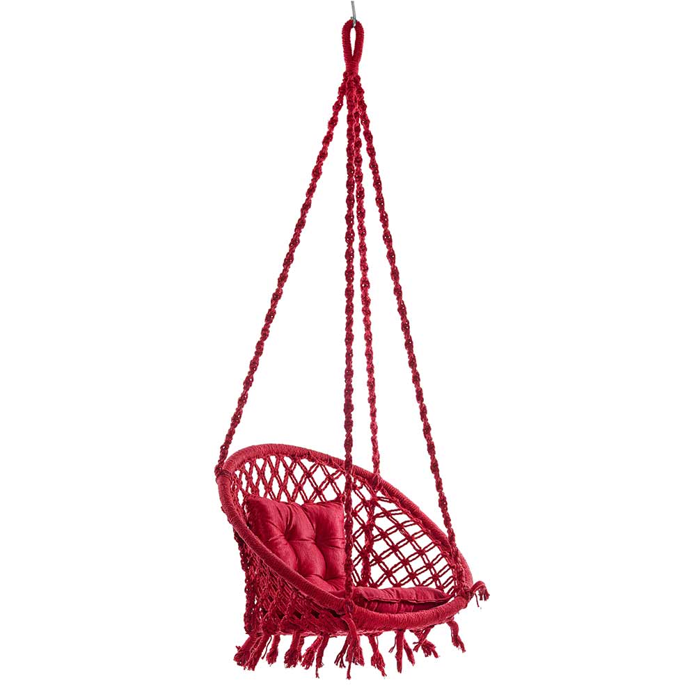 SWING, Swing in Red Color, Swing with 1 Rod, Swing with 2 S Hook, Swing with Square Cushion, Swing with Chain, Swing - VT6082