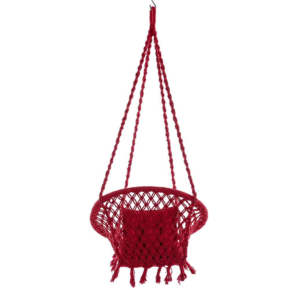 SWING, Swing in Red Color, Swing with 1 Rod, Swing with 2 S Hook, Swing with Square Cushion, Swing with Chain, Swing - VT6082