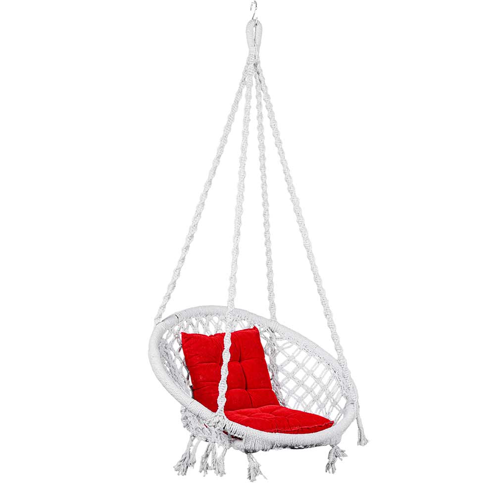 SWING, Swing in White Color, Swing with 1 Rod, Swing with 2 S Hook, Swing with Square Cushion, Swing with Chain, Swing - VT6084