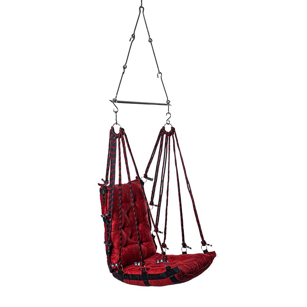 SWING, Swing in Red Color, Swing with 1 Rod, Swing with 2 S Hook, Swing with Square Cushion, Swing with Chain, Swing - VT6087