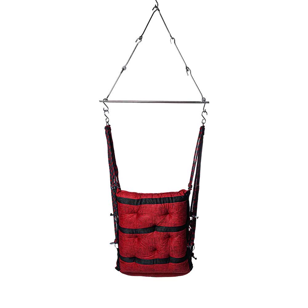 SWING, Swing in Red Color, Swing with 1 Rod, Swing with 2 S Hook, Swing with Square Cushion, Swing with Chain, Swing - VT6087