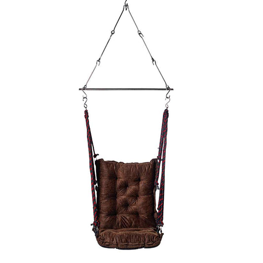 SWING, Swing in Brown Color, Swing with 1 Rod, Swing with 2 S Hook, Swing with Square Cushion, Swing with Chain, Swing - VT6088