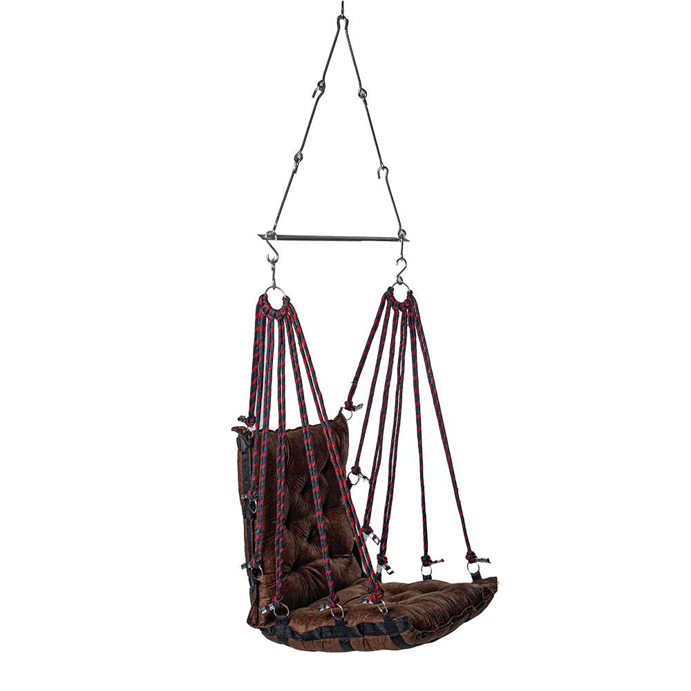 SWING, Swing in Brown Color, Swing with 1 Rod, Swing with 2 S Hook, Swing with Square Cushion, Swing with Chain, Swing - VT6088