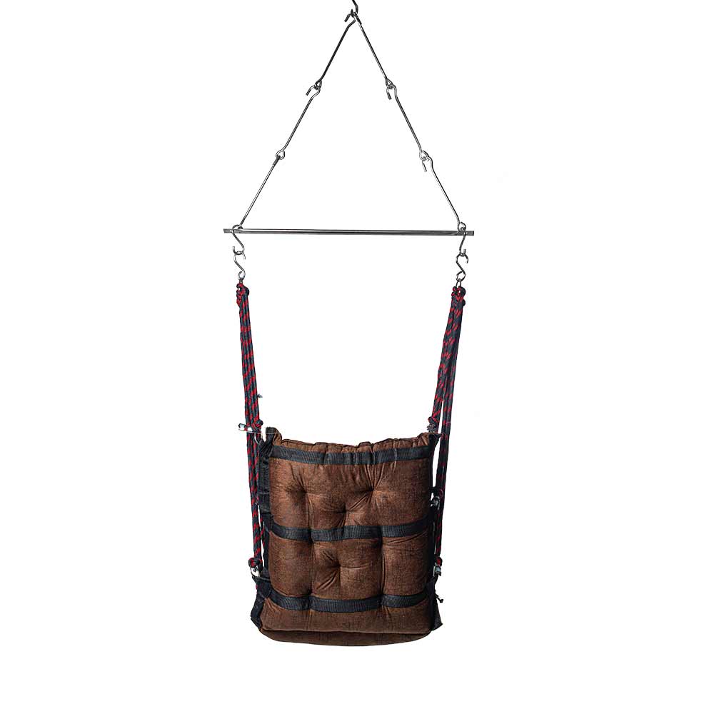 SWING, Swing in Brown Color, Swing with 1 Rod, Swing with 2 S Hook, Swing with Square Cushion, Swing with Chain, Swing - VT6088