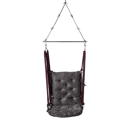 SWING, Swing in Grey Color, Swing with 1 Rod, Swing with 2 S Hook, Swing with Square Cushion, Swing with Chain, Swing - VT6089