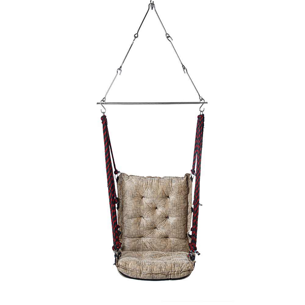 SWING, Swing in Beige Color, Swing with 1 Rod, Swing with 2 S Hook, Swing with Square Cushion, Swing with Chain, Swing - VT6090