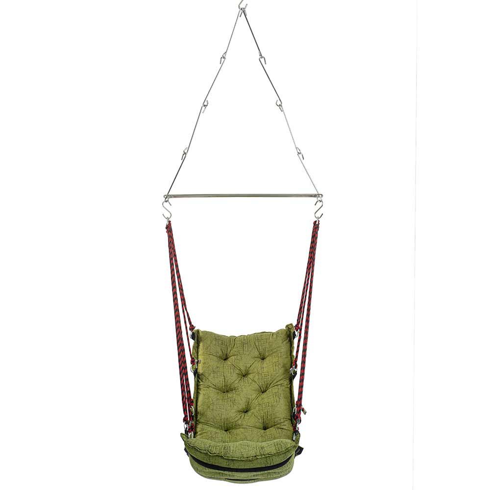 SWING, Swing in Green Color, Swing with 1 Rod, Swing with 2 S Hook, Swing with Square Cushion, Swing with Chain, Swing - VT6092