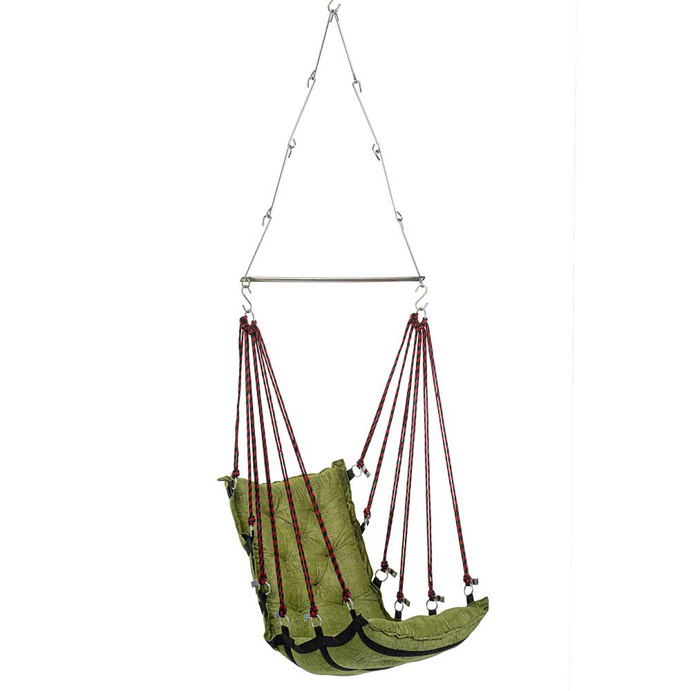 SWING, Swing in Green Color, Swing with 1 Rod, Swing with 2 S Hook, Swing with Square Cushion, Swing with Chain, Swing - VT6092