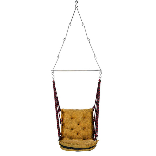 SWING, Swing in Golden Color, Swing with 1 Rod, Swing with 2 S Hook, Swing with Square Cushion, Swing with Chain, Swing - VT6093