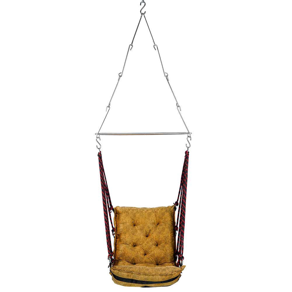 SWING, Swing in Golden Color, Swing with 1 Rod, Swing with 2 S Hook, Swing with Square Cushion, Swing with Chain, Swing - VT6093