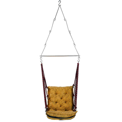 SWING, Swing in Golden Color, Swing with 1 Rod, Swing with 2 S Hook, Swing with Square Cushion, Swing with Chain, Swing - VT6093