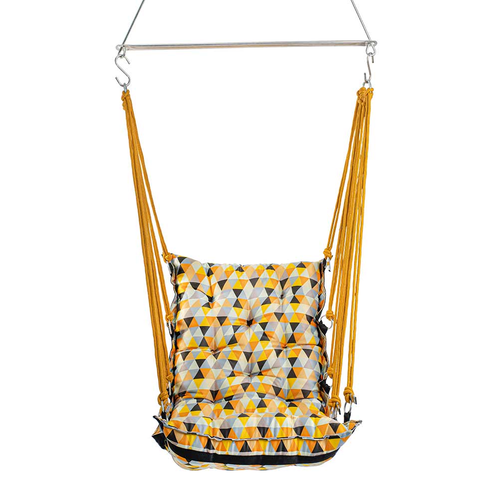 SWING, Swing in Yellow Color, Swing with 1 Rod, Swing with 2 S Hook, Swing with Square Cushion, Swing with Chain, Swing - VT6095