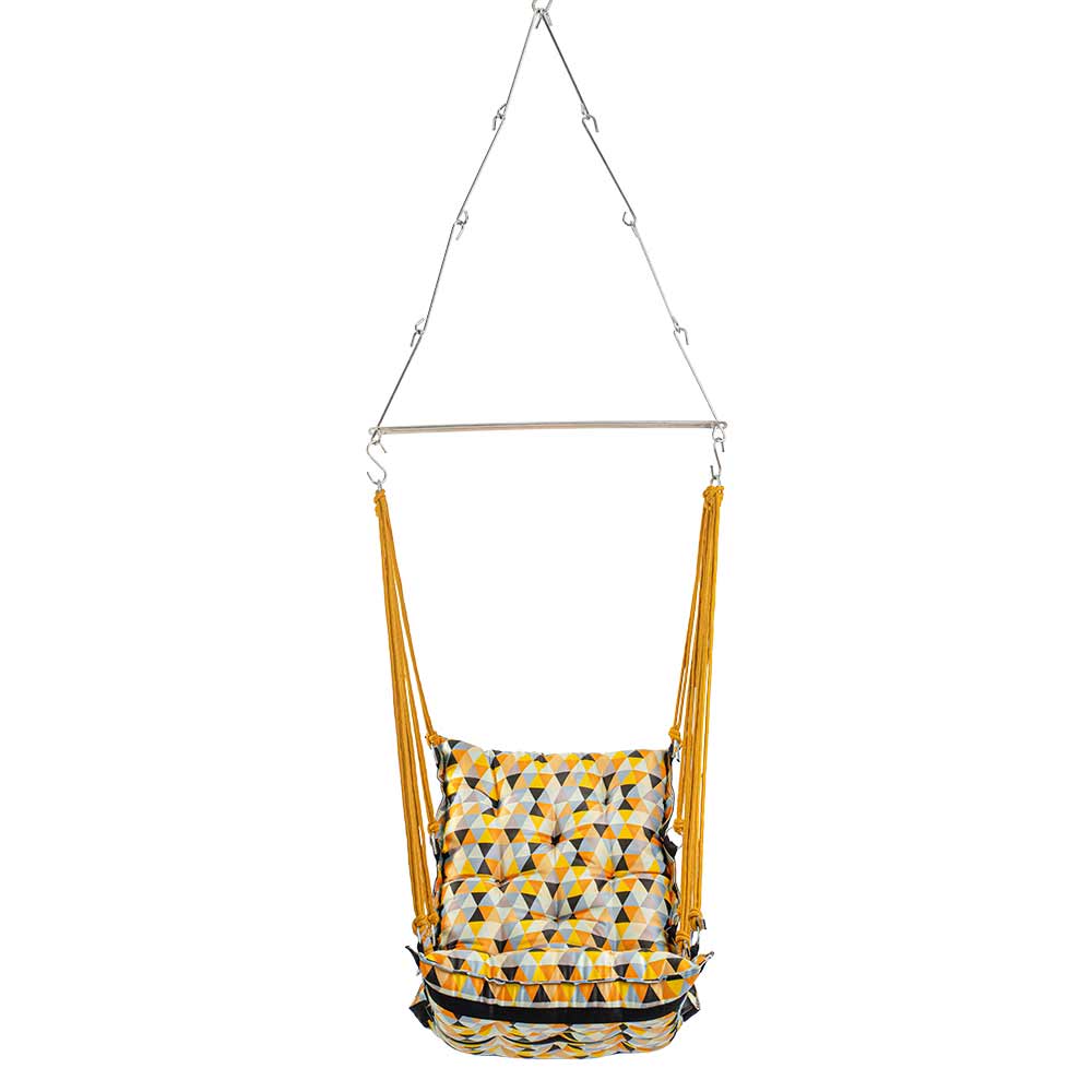 SWING, Swing in Yellow Color, Swing with 1 Rod, Swing with 2 S Hook, Swing with Square Cushion, Swing with Chain, Swing - VT6095