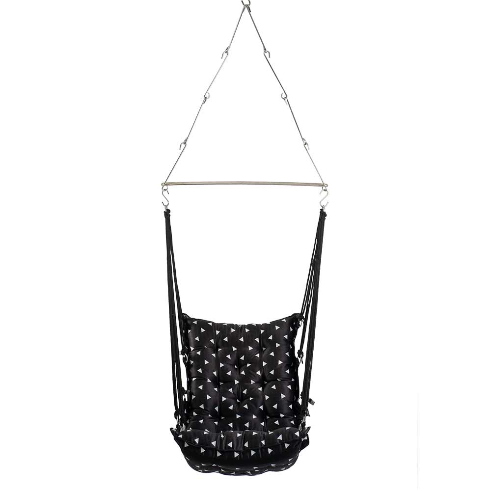 SWING, Swing in Black Color, Swing with 1 Rod, Swing with 2 S Hook, Swing with Square Cushion, Swing with Chain, Swing - VT6096