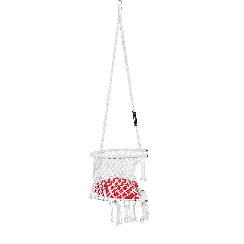 Swing, Swing in Premium C Black with Red Cushion, Swing in White Color, Swing with 1 Rod, 2 S Hook & D Shape Cushion, Swing - VT6103