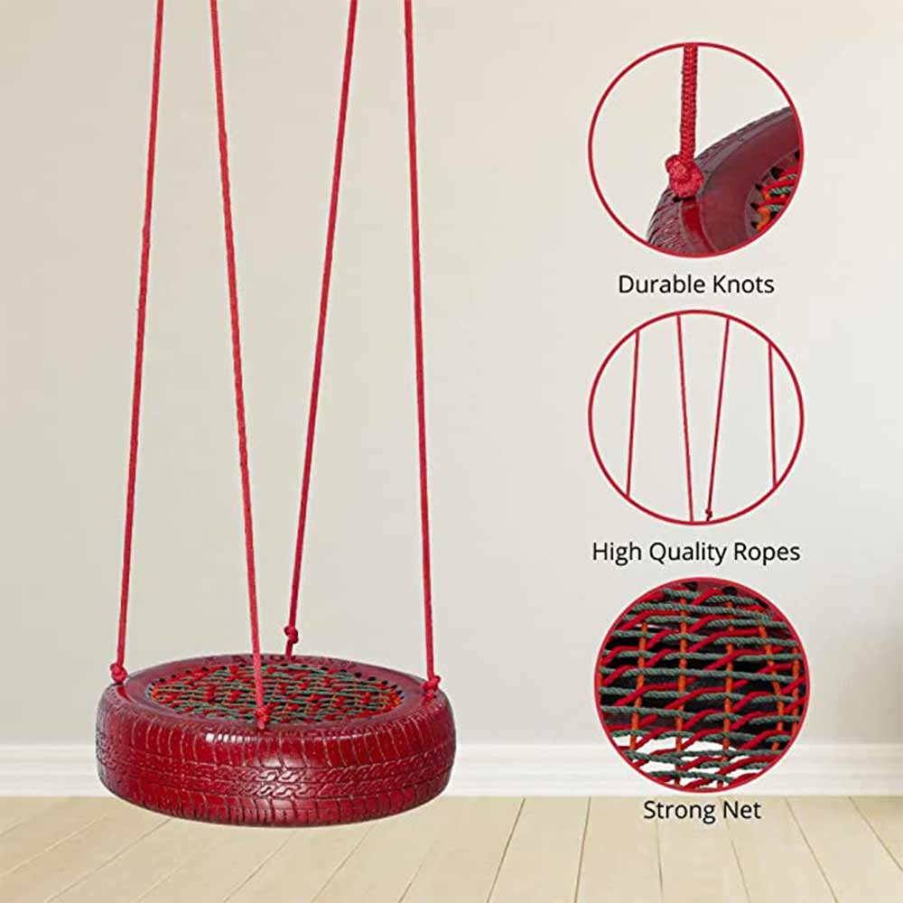 Swing, Tyre Swing Red, Swing in Red Color, Swing with 2 S Hook, Swing - VT6107