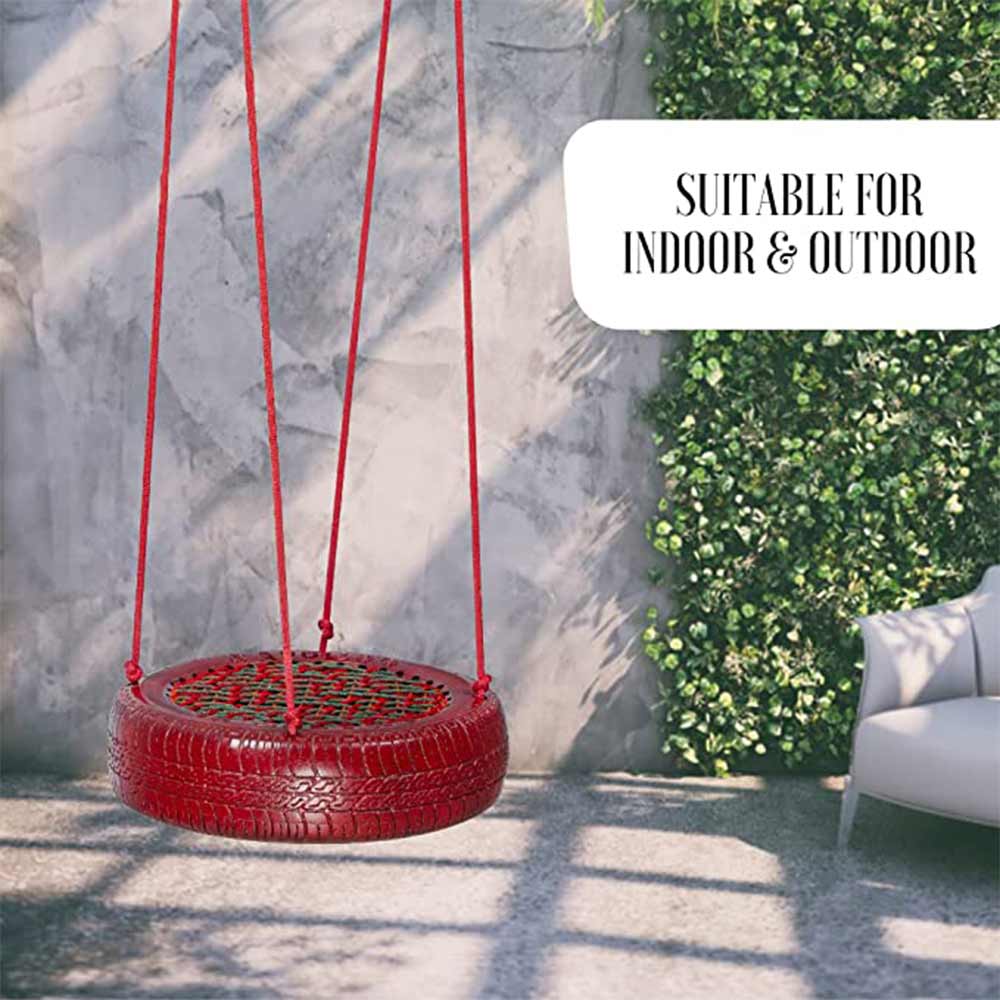 Swing, Tyre Swing Red, Swing in Red Color, Swing with 2 S Hook, Swing - VT6107