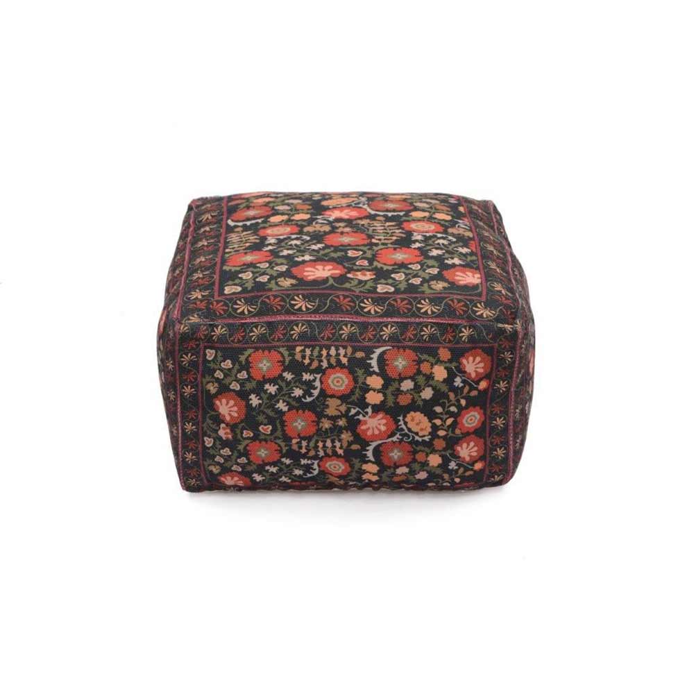 Pouffe, 002/SCNFE, Floral Glory Pouffe, (Strawberry Collective), Pouffe- VT6109