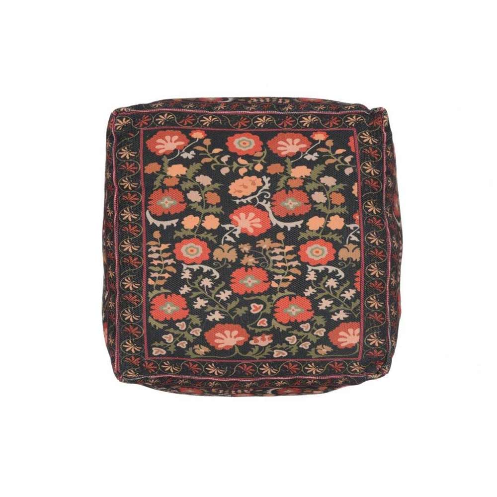 Pouffe, 002/SCNFE, Floral Glory Pouffe, (Strawberry Collective), Pouffe- VT6109