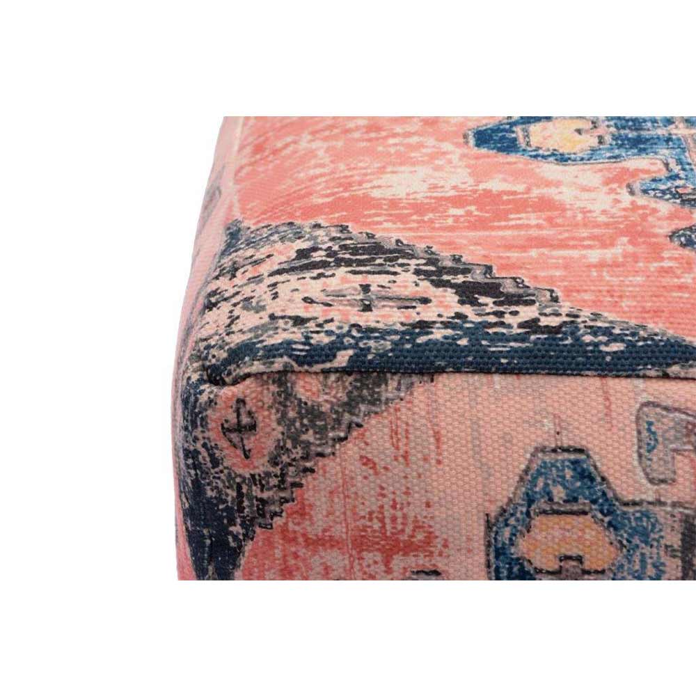 Pouffe, 003/SCNFE, Coral Distressed Pouffe, (Strawberry Collective), Pouffe- VT6110