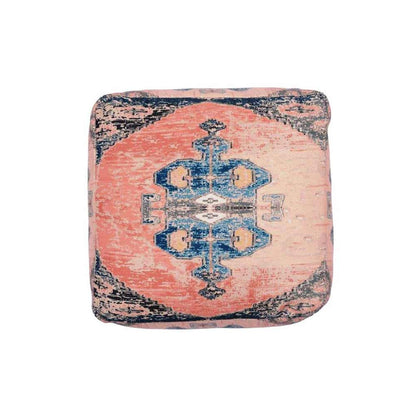Pouffe, 003/SCNFE, Coral Distressed Pouffe, (Strawberry Collective), Pouffe- VT6110