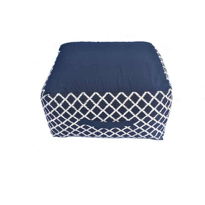 Pouffe, 006/SCSH, Blue Diamond Woven Pouffe, (Strawberry Collective), Pouffe- VT6114