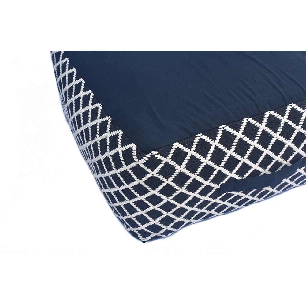 Pouffe, 006/SCSH, Blue Diamond Woven Pouffe, (Strawberry Collective), Pouffe- VT6114