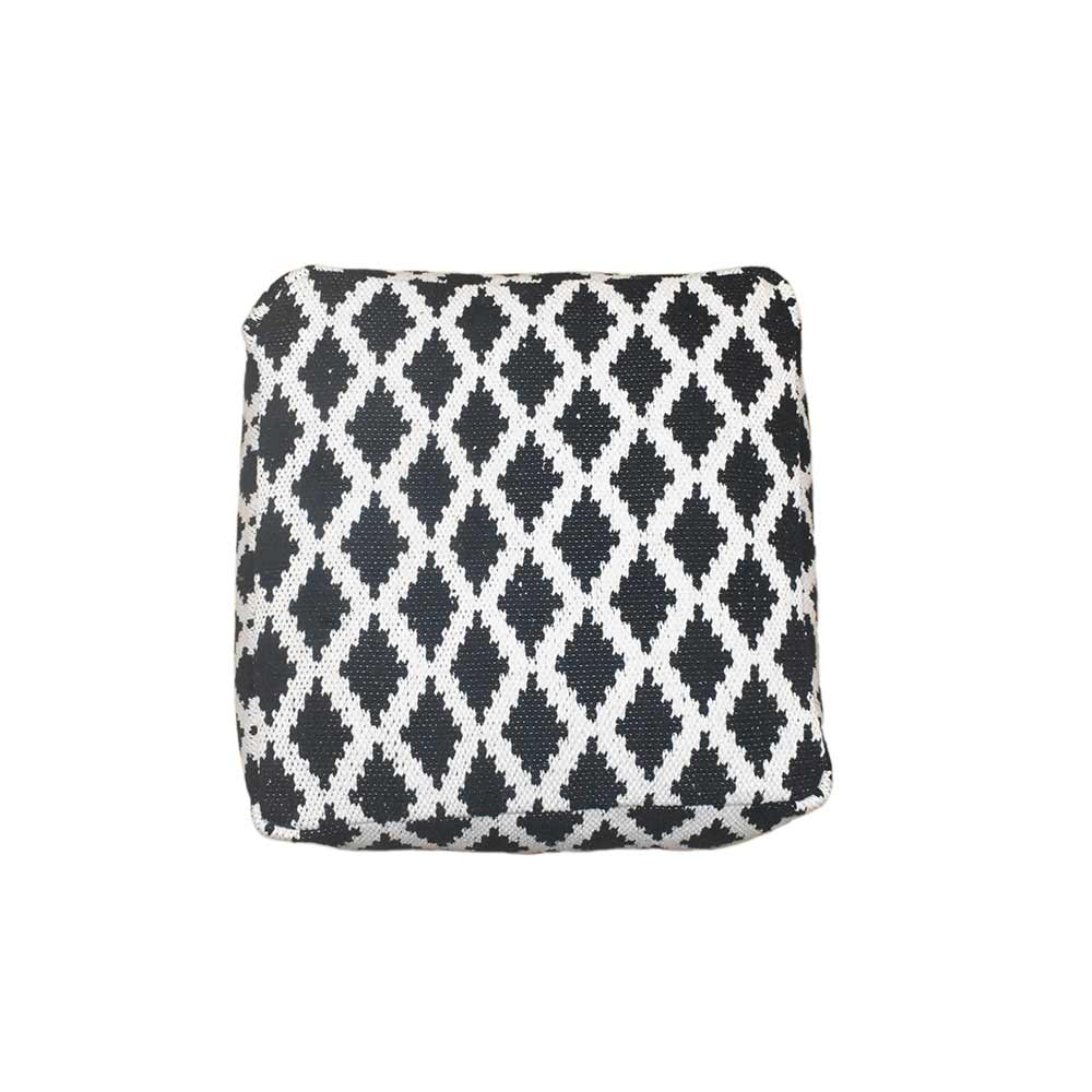 Pouffe, 007/SCSH, Black Diamond Woven Pouffe, (Strawberry Collective), Pouffe- VT6115