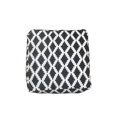 Pouffe, 007/SCSH, Black Diamond Woven Pouffe, (Strawberry Collective), Pouffe- VT6115