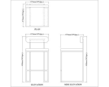 Bar Stool, Off-White & Brown Color Bar Stool,Kitchen Stool, Brekfast Counter Chair, High Bar Chair, Counter Stool, Bar Stool - VT6119