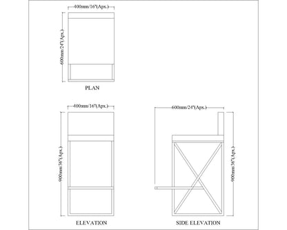 Bar Stool, Off-White & Black Color Bar Stool,Kitchen Stool, Brekfast Counter Chair, High Bar Chair, Counter Stool, Bar Stool - VT6121